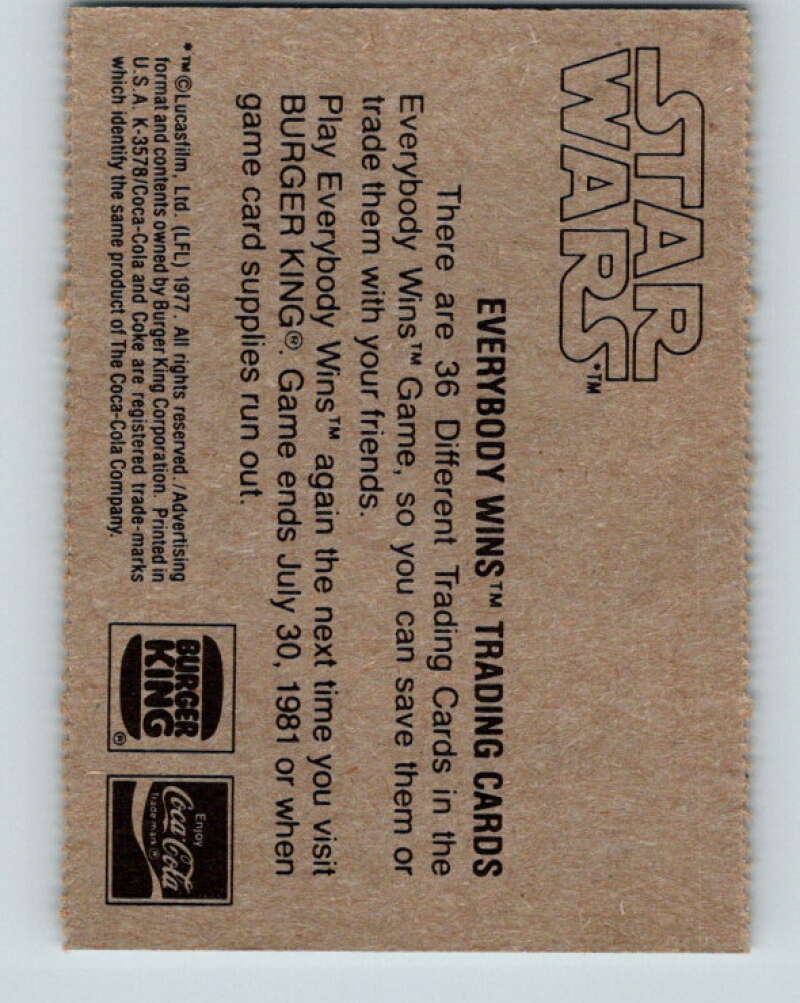 1977 Star Wars Burger King Raid on the Death Star V34728