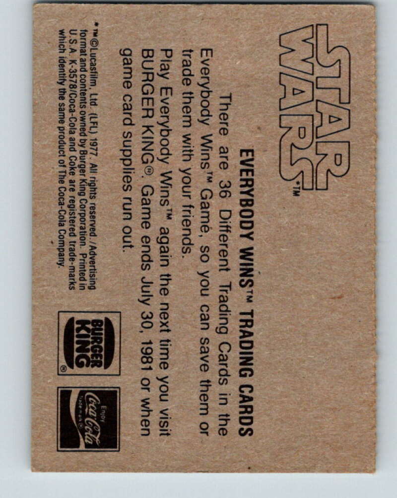 1977 Star Wars Burger King Princess Leia Organa V34730