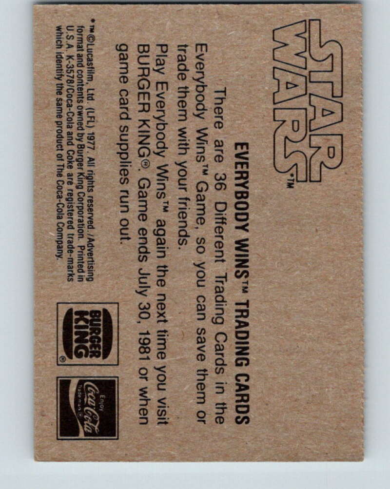 1977 Star Wars Burger King Princess Leia Organa V34731