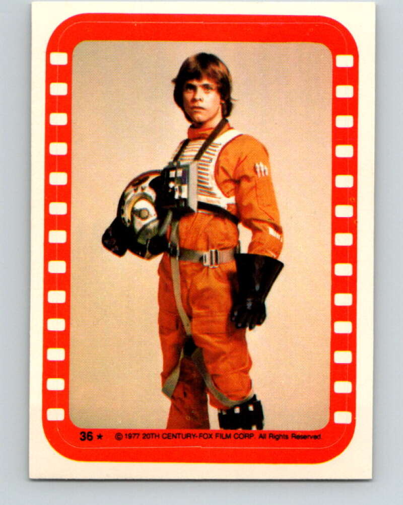 1977 Topps Star Wars Stickers #36 Star pilot Luke Skywalker V34777
