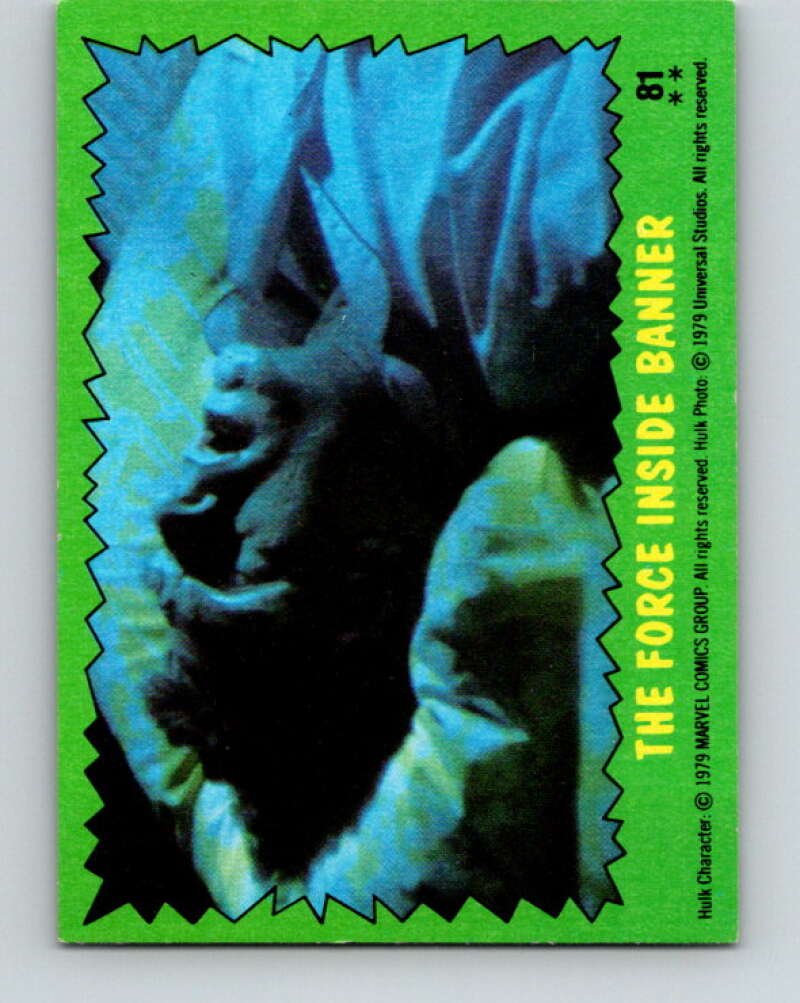 1979 Marvel Incredibale Hulk #81 The Force Inside Banner V35102