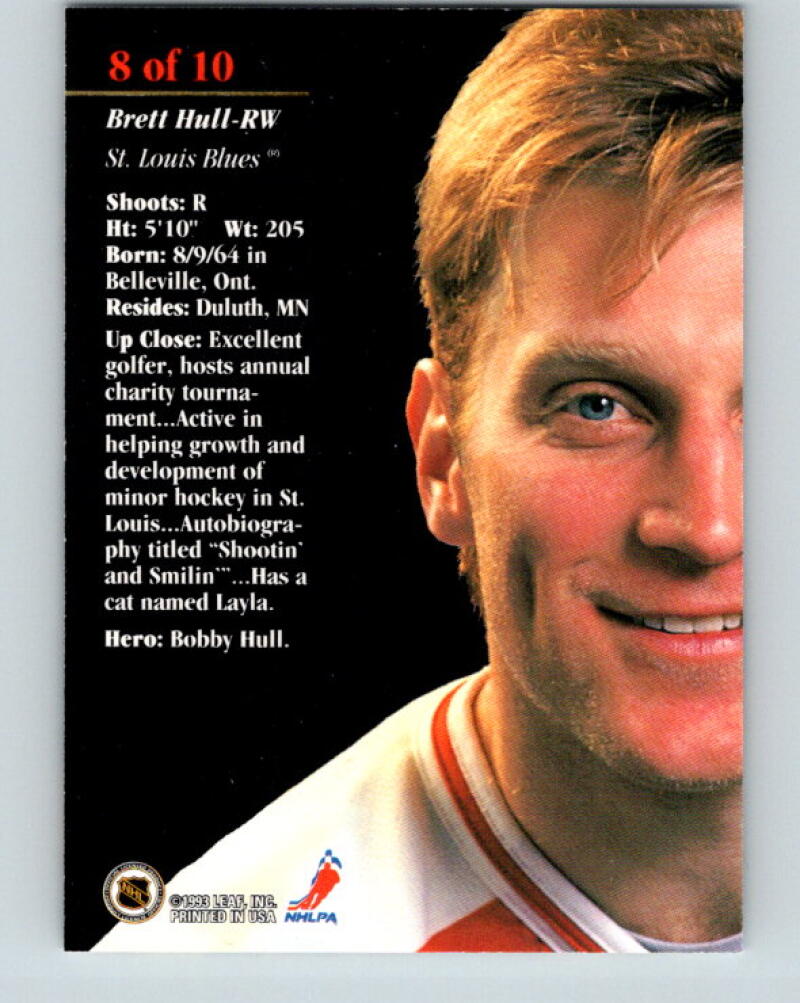 1993-94 Leaf Studio Signature #8 Brett Hull St. Louis Blues V35150