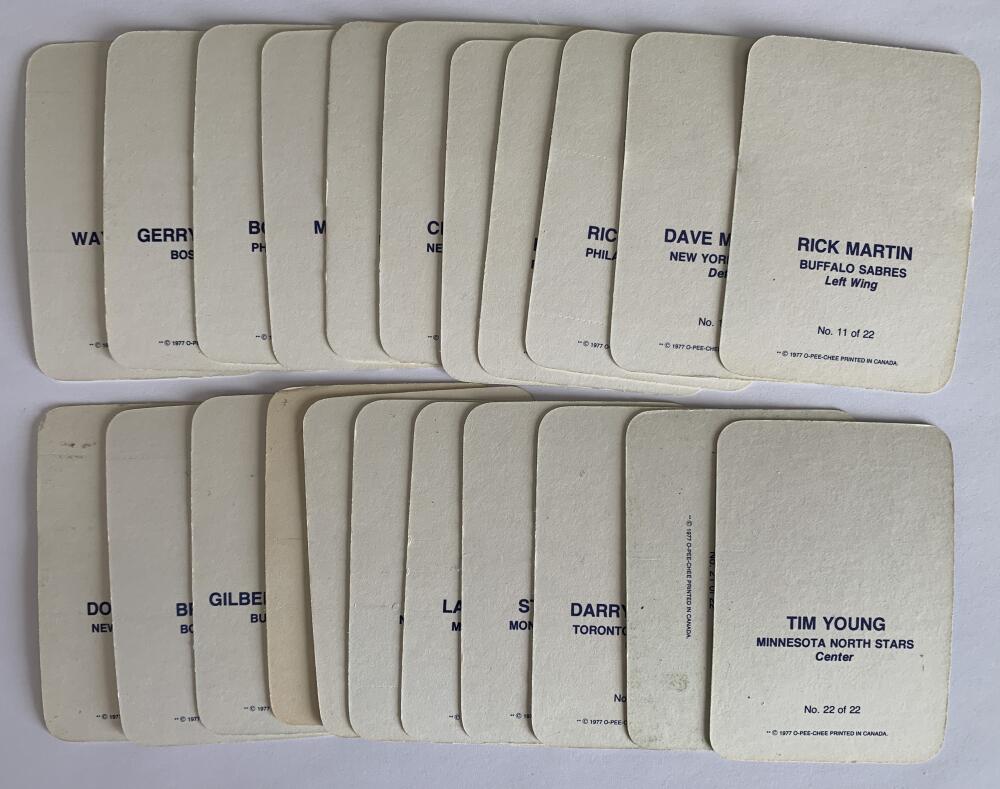 1977-78 O-Pee-Chee Glossy Hockey Complete Set 1-22 NM *Z003