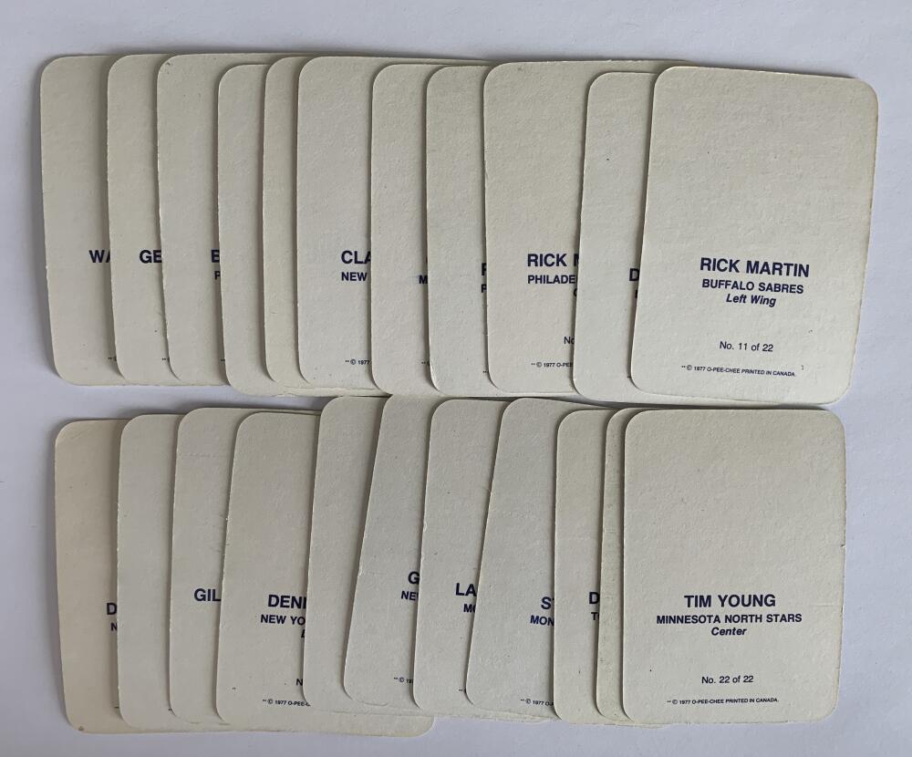 1977-78 O-Pee-Chee Glossy Hockey Complete Set 1-22 NM *Z007