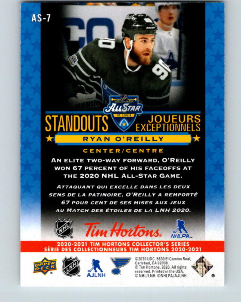 2020-21 Upper Deck Tim Hortons All Star Standouts Ryan O'Reilly V35187