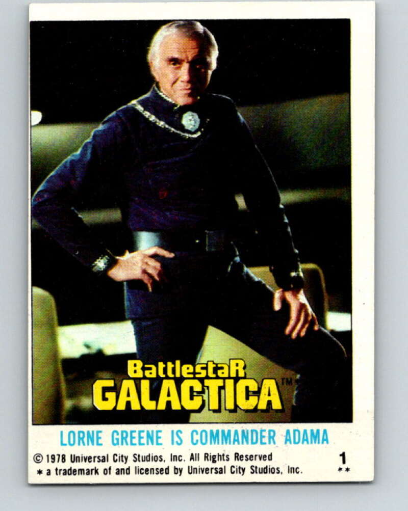 1978 Topps Battlestar Galactica #1 Lorne Green Is Commander Adama V35201