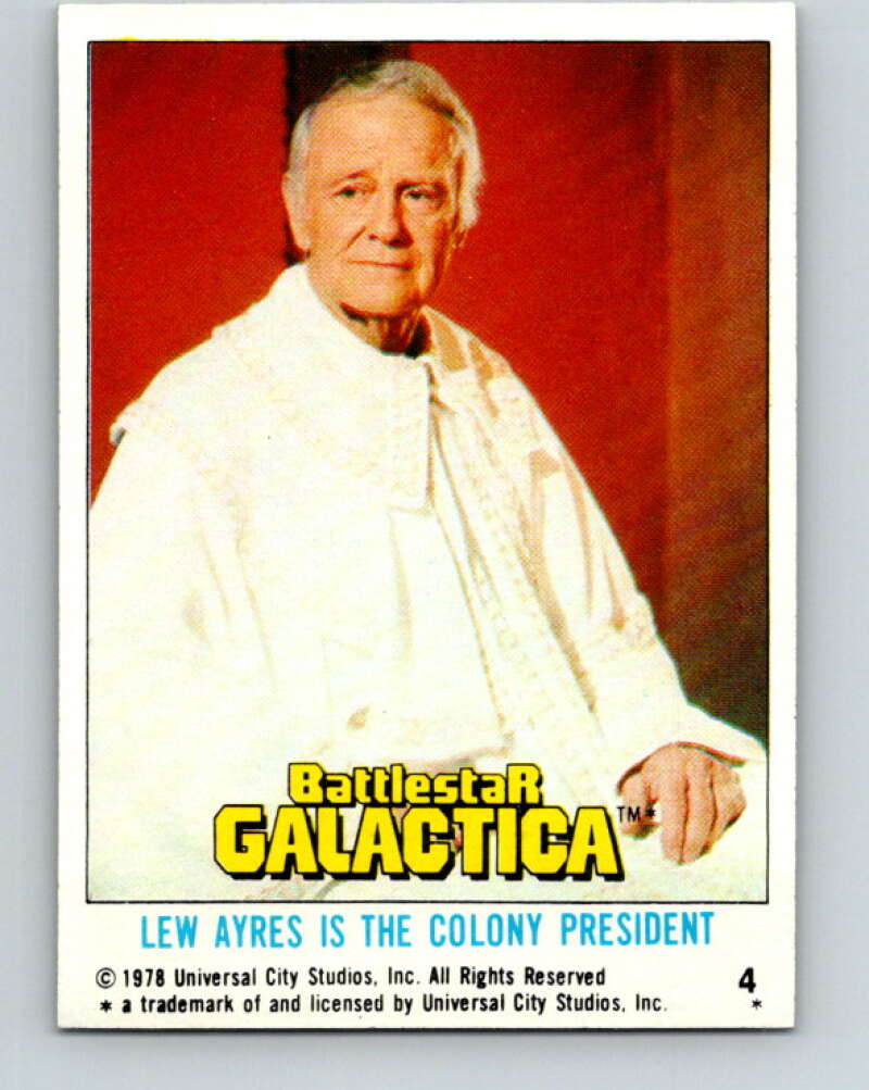 1978 Topps Battlestar Galactica #4 Lew Ayres Is the Colony President V35204
