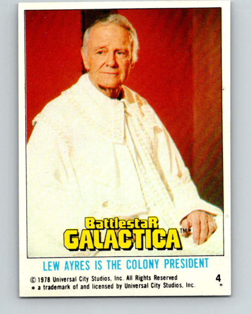 1978 Topps Battlestar Galactica #4 Lew Ayres Is the Colony President V35206