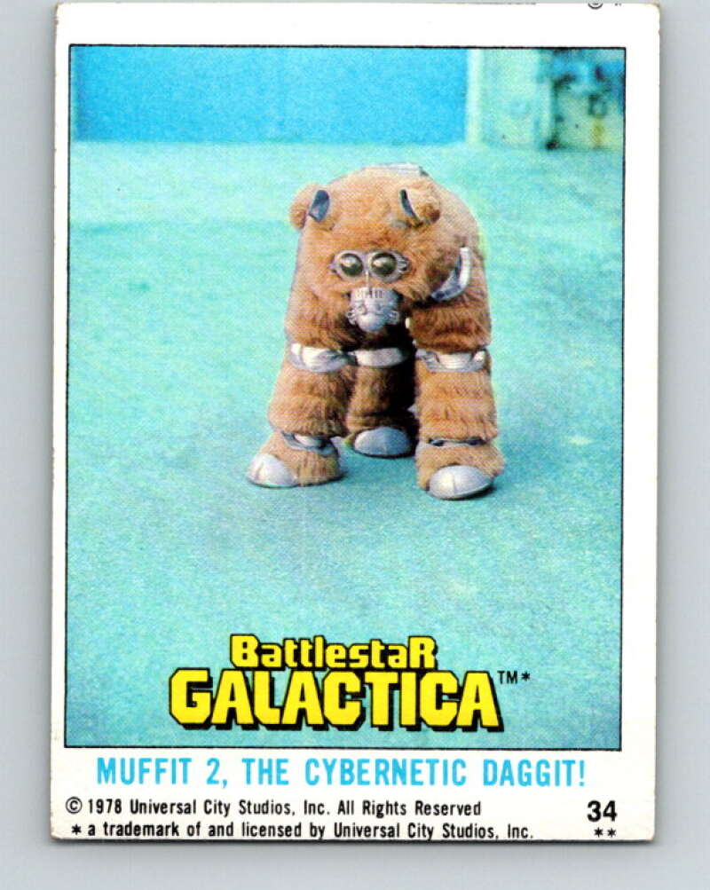 1978 Topps Battlestar Galactica #34 Muffit 2/the Cybernetic Daggit! V35266