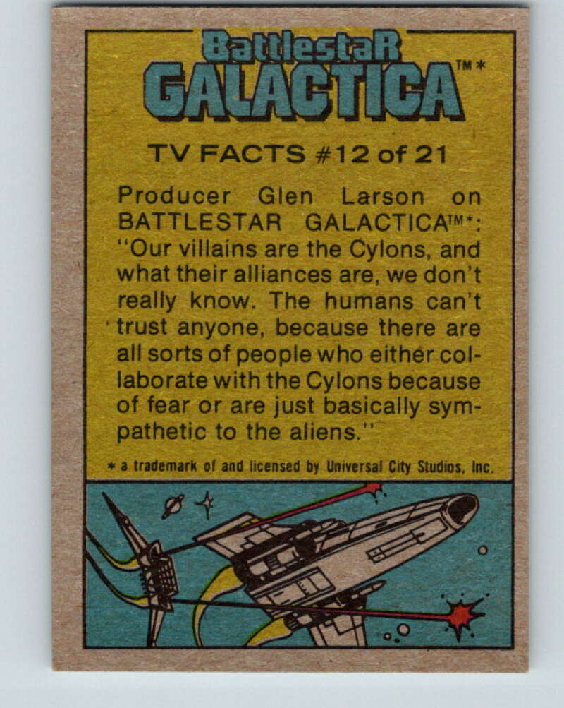 1978 Topps Battlestar Galactica #127 Stars Dirk Benedict Richard Hatch V35448