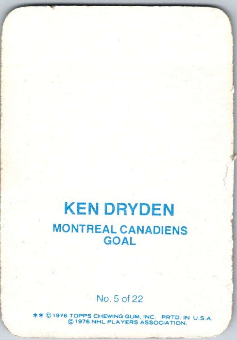 1976-77 Topps Glossy #5 Ken Dryden Montreal Canadiens V35192