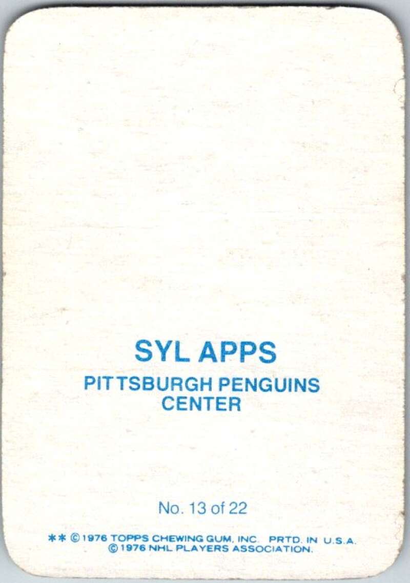 1976-77 Topps Glossy #13 Syl Apps Jr. Pittsburgh Penguins V35468