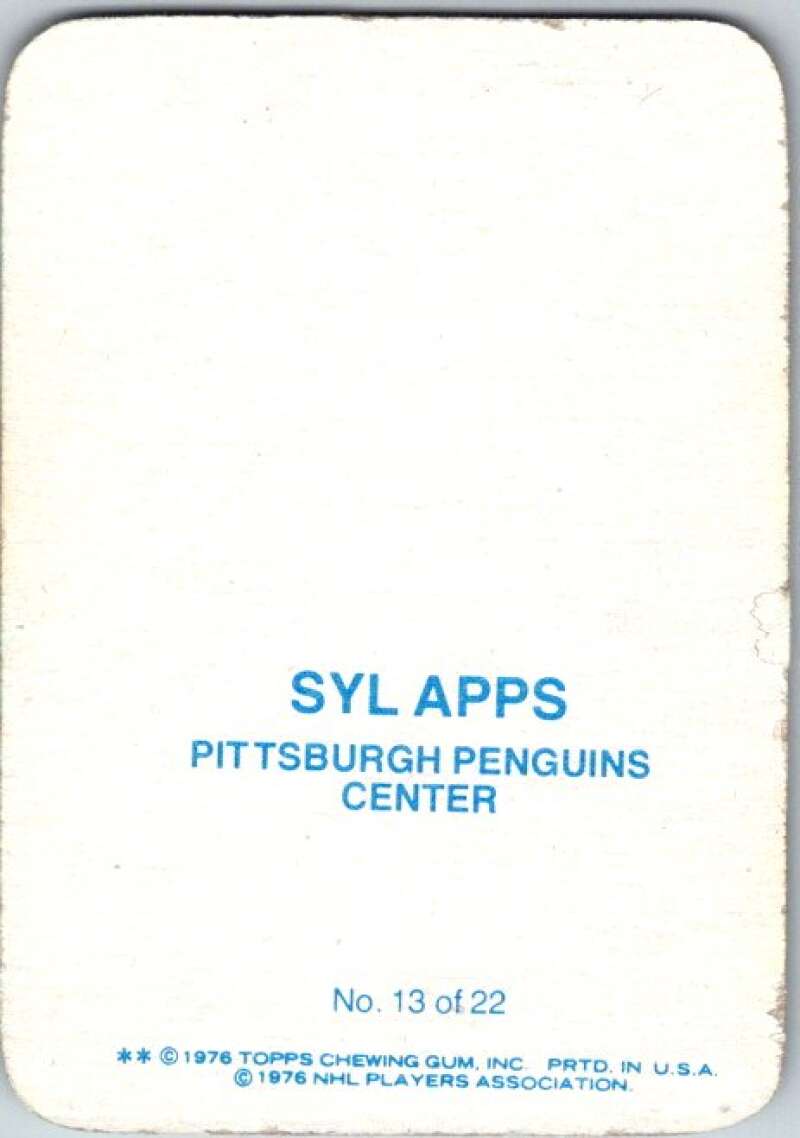 1976-77 Topps Glossy #13 Syl Apps Jr. Pittsburgh Penguins V35469