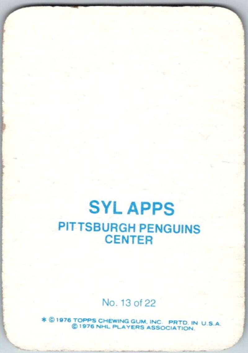 1976-77 Topps Glossy #13 Syl Apps Jr. Pittsburgh Penguins V35470