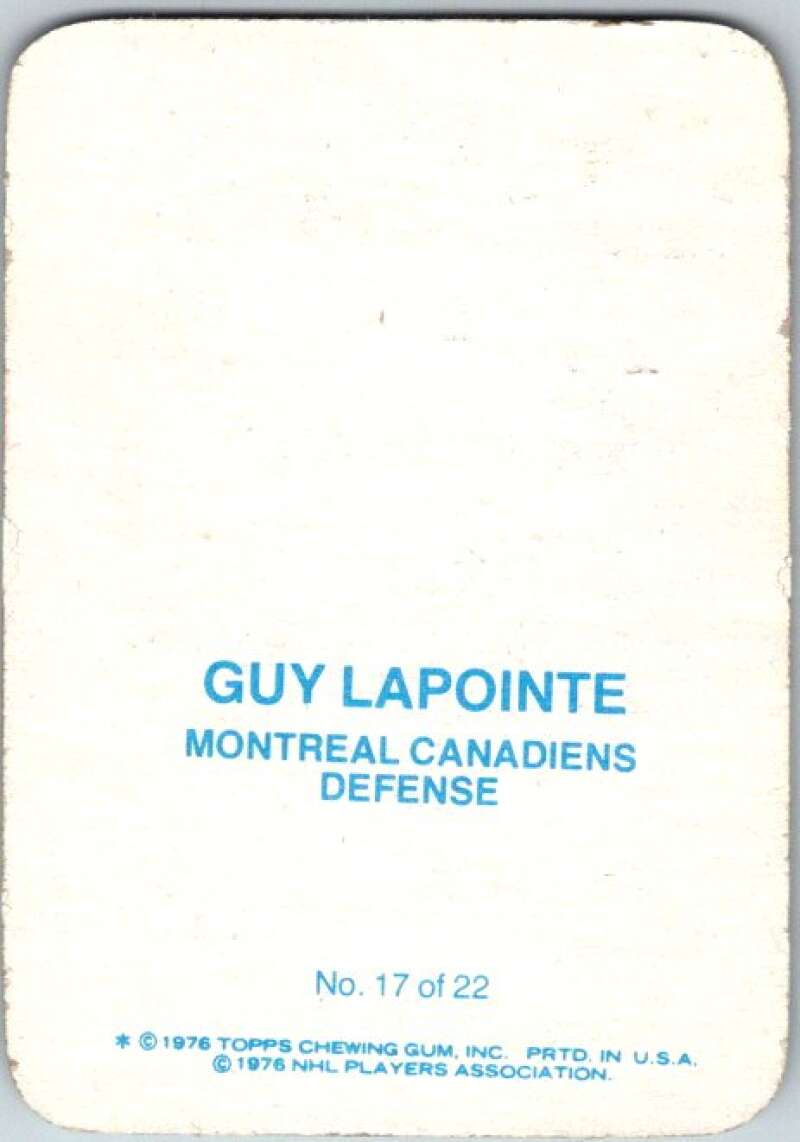 1976-77 Topps Glossy #17 Guy Lapointe Montreal Canadiens V35480