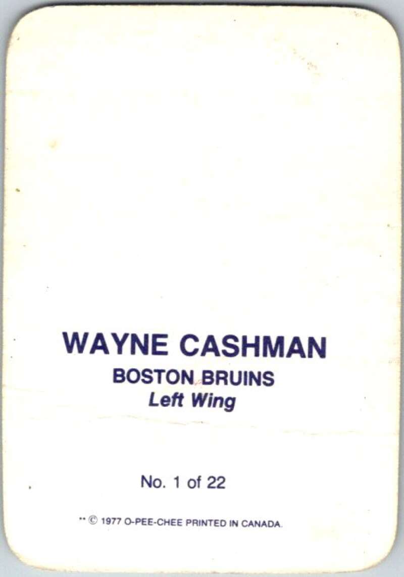 1977-78 O-Pee-Chee Glossy #1 Wayne Cashman, Boston Bruins V35496