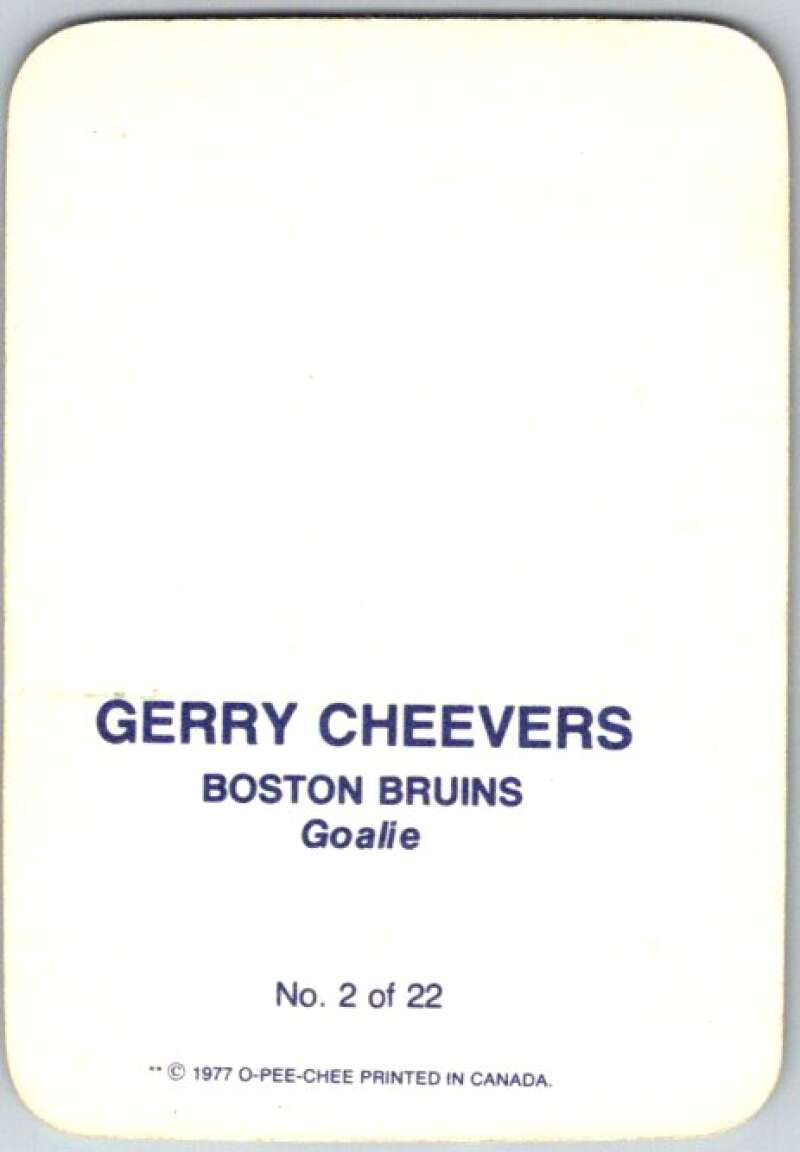 1977-78 O-Pee-Chee Glossy #2 Gerry Cheevers, Boston Bruins V35499