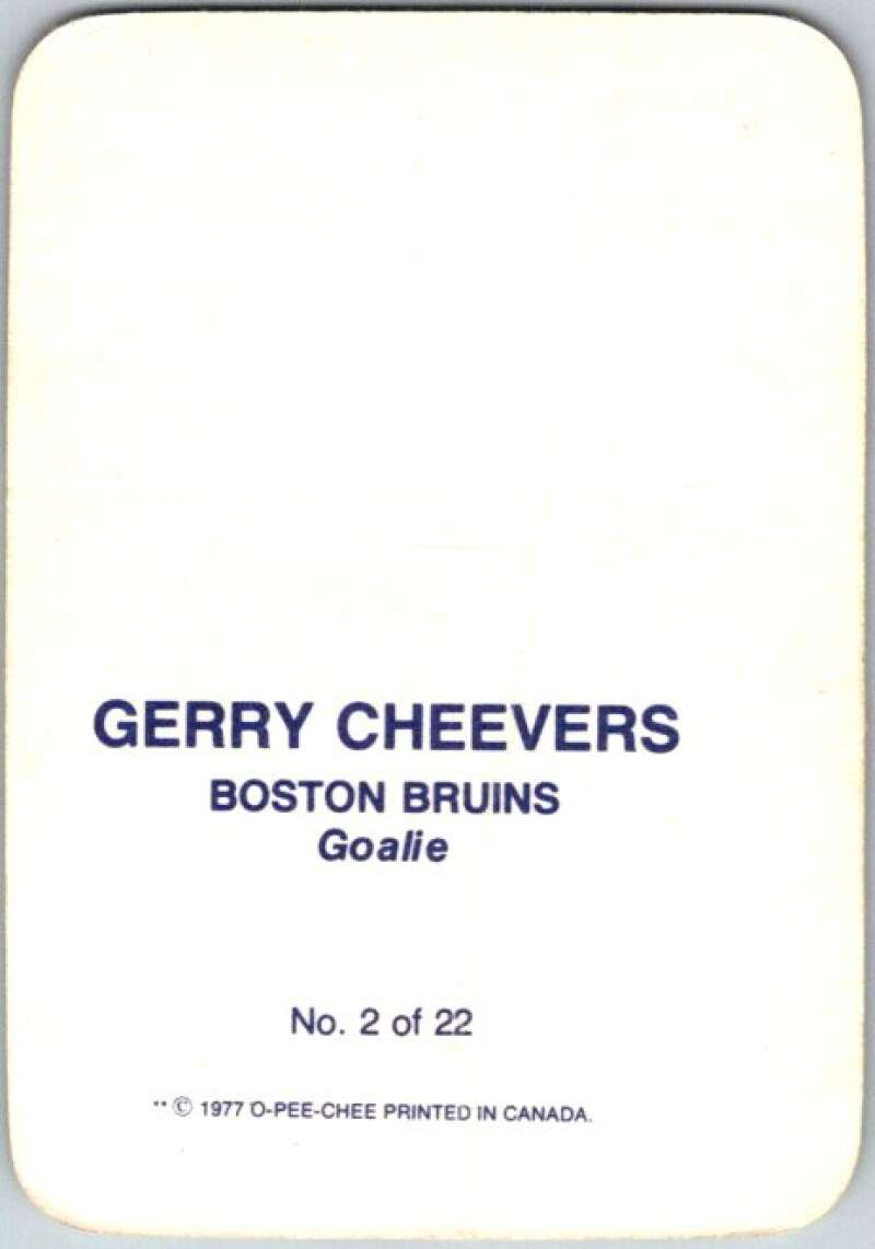 1977-78 O-Pee-Chee Glossy #2 Gerry Cheevers, Boston Bruins V35502