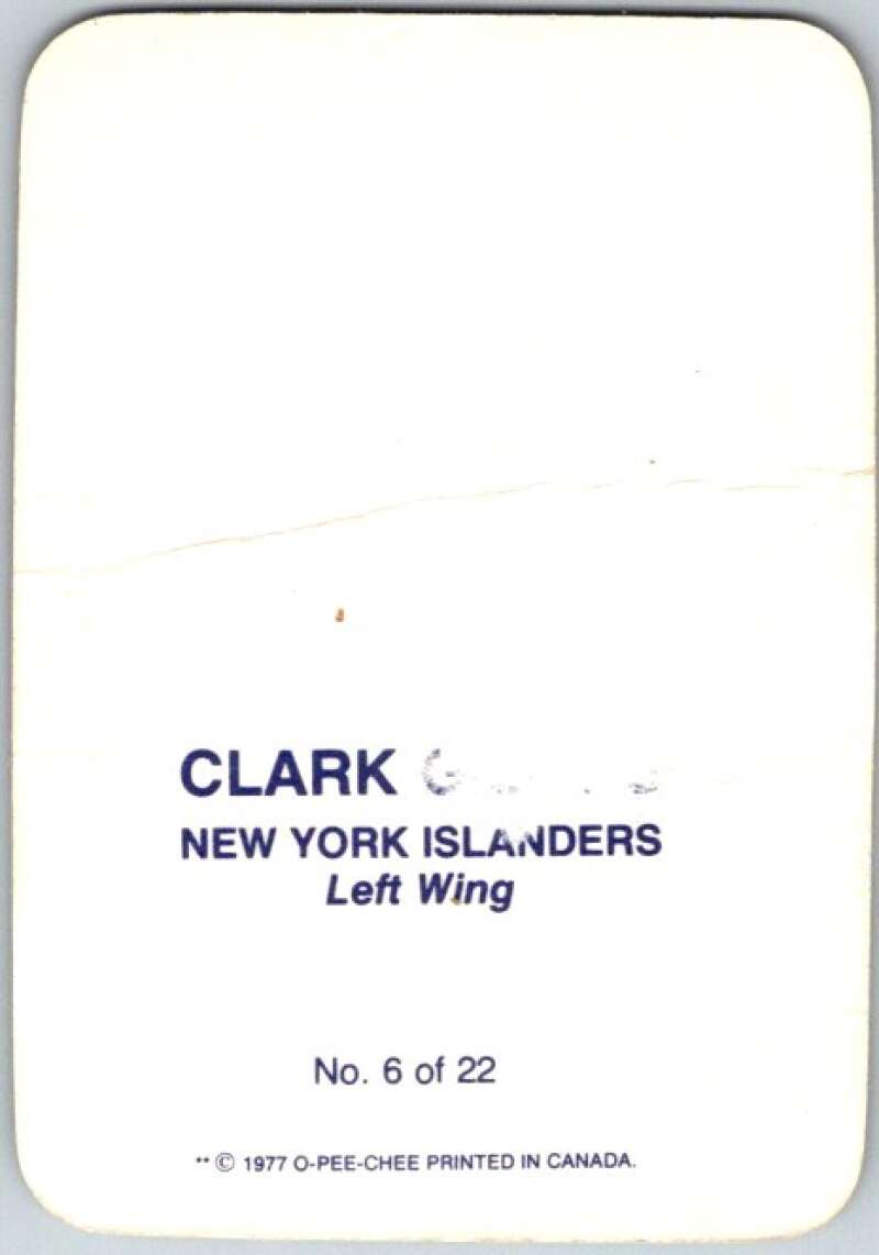 1977-78 O-Pee-Chee Glossy #6 Clark Gillies, New York Islanders V35529