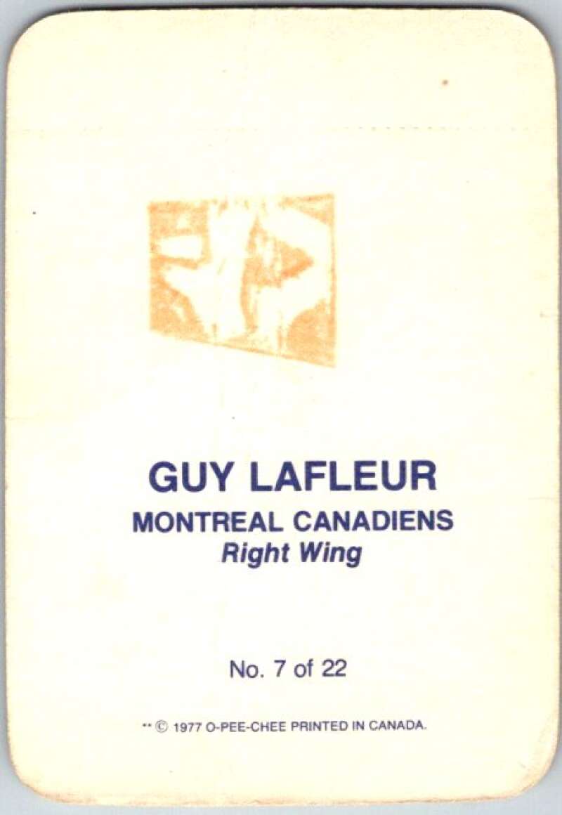 1977-78 O-Pee-Chee Glossy #7 Guy Lafleur, Montreal Canadiens V35535