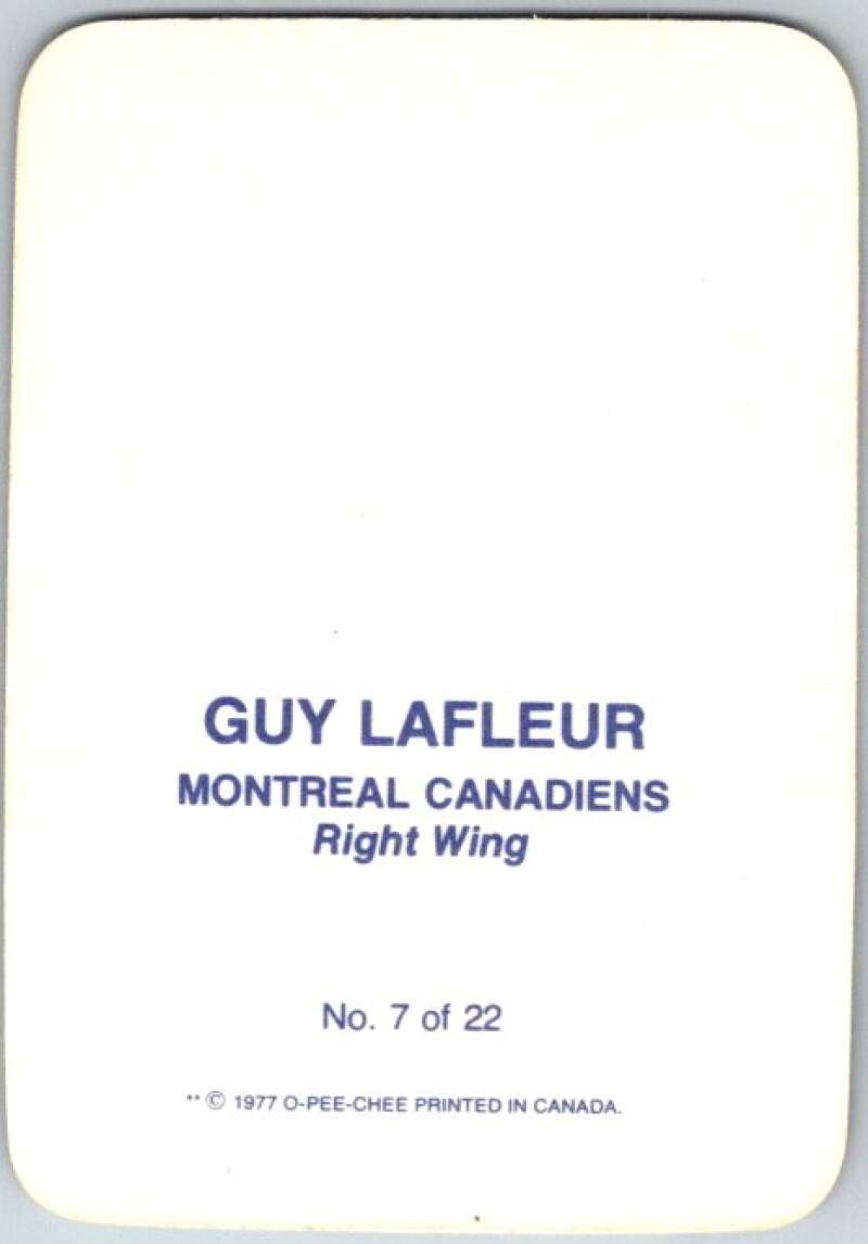 1977-78 O-Pee-Chee Glossy #7 Guy Lafleur, Montreal Canadiens V35538