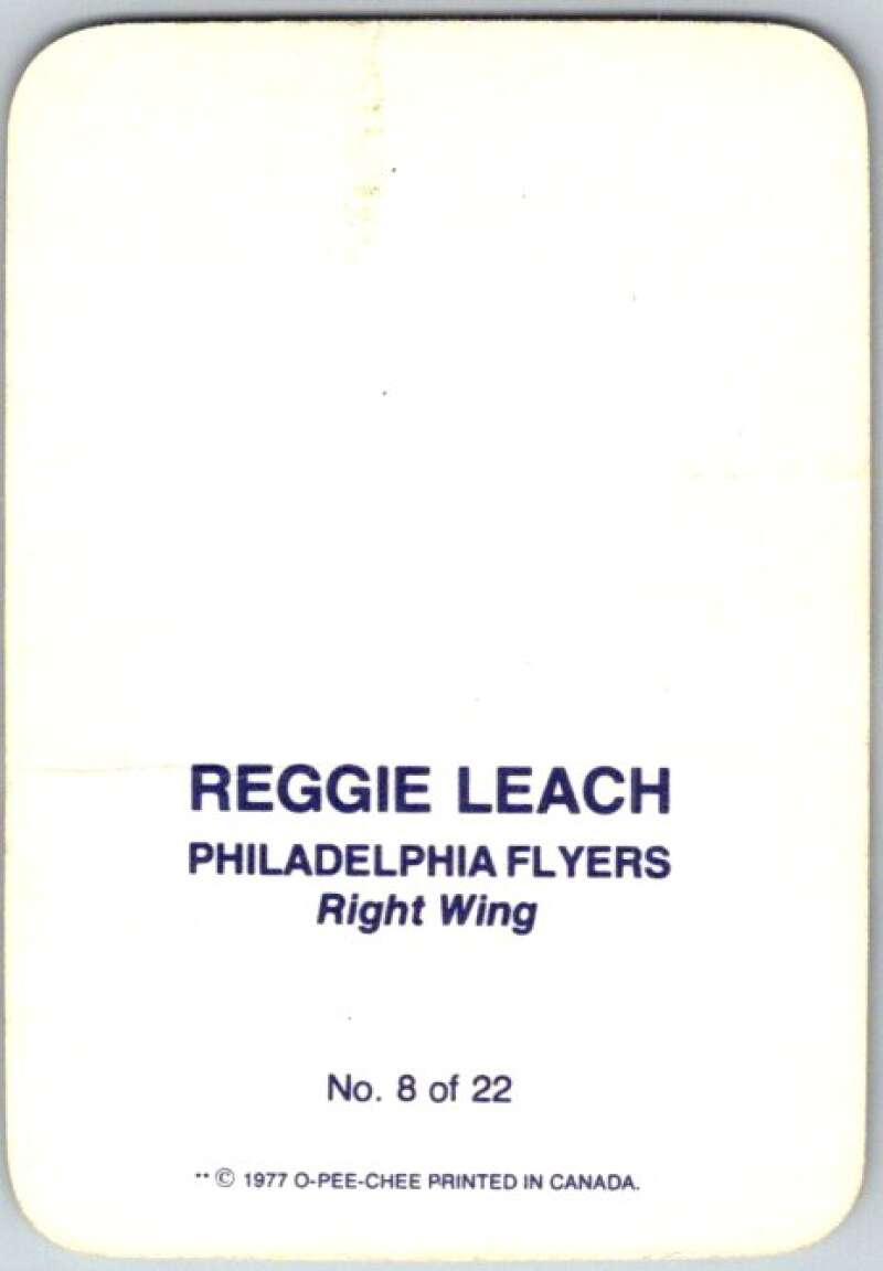 1977-78 O-Pee-Chee Glossy #8 Reggie Leach,  Philadelphia Flyers  V35539