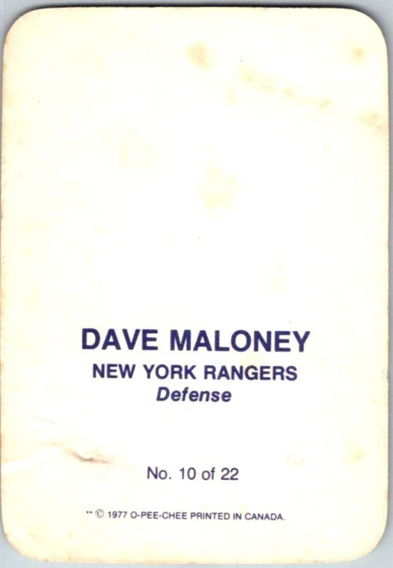 1977-78 O-Pee-Chee Glossy #10 Dave Maloney, New York Rangers V35555