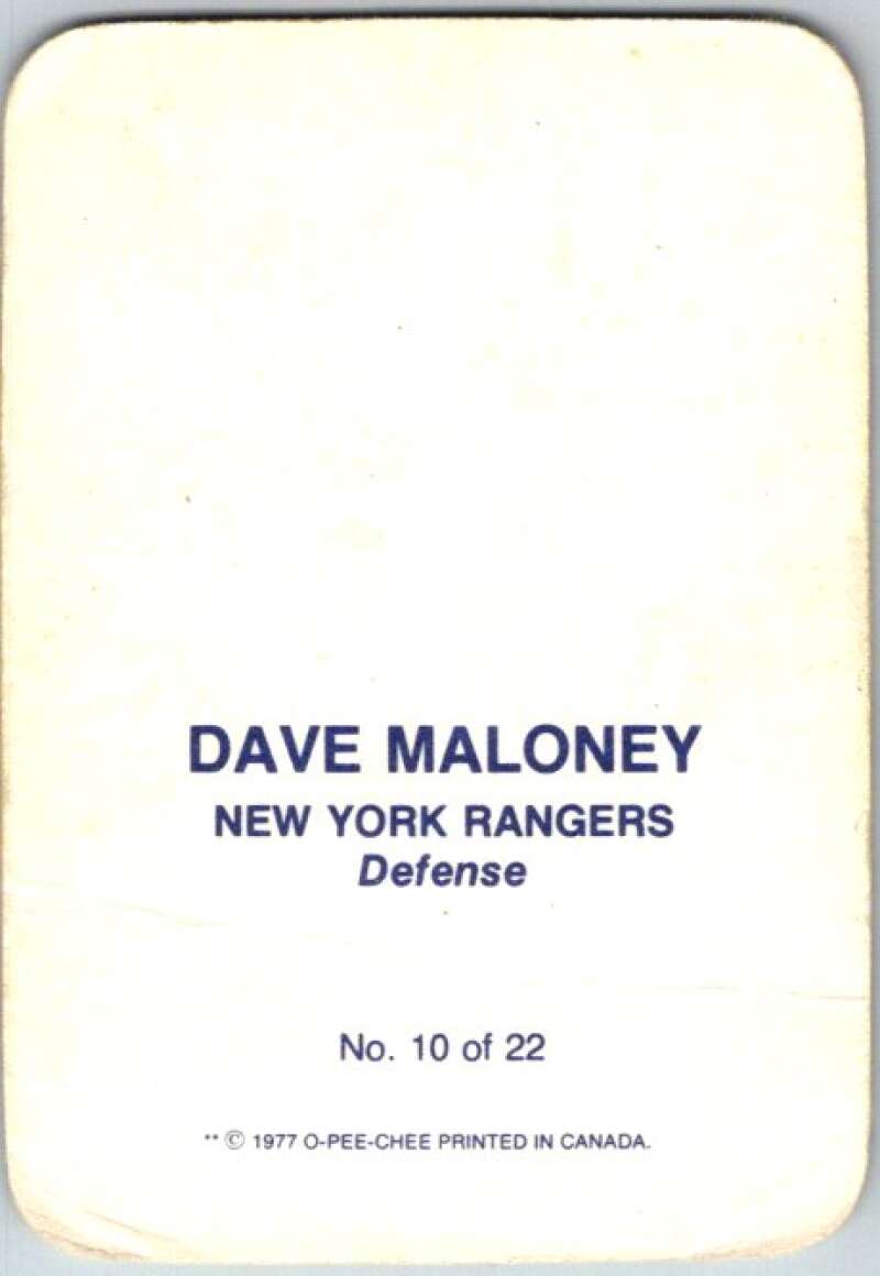 1977-78 O-Pee-Chee Glossy #10 Dave Maloney, New York Rangers V35556