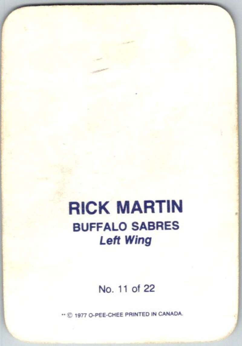 1977-78 O-Pee-Chee Glossy #11 Rick Martin, Buffalo Sabres V35558