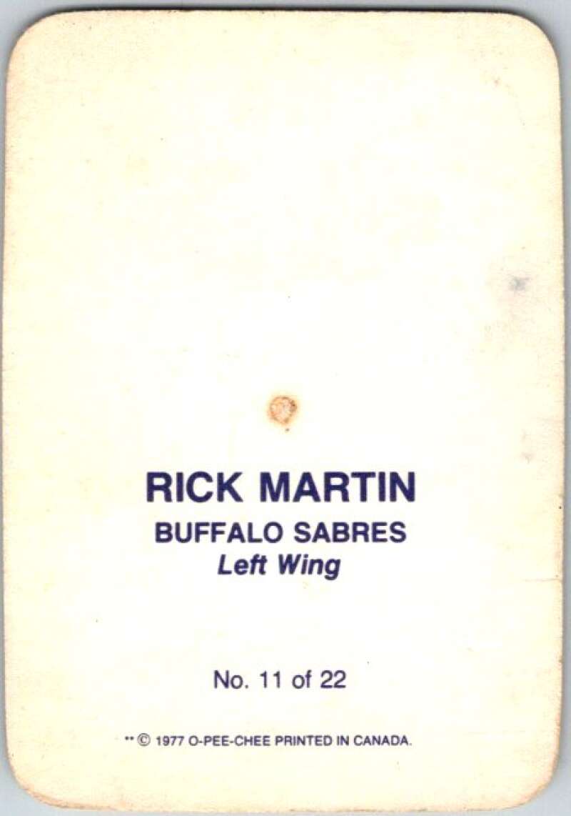 1977-78 O-Pee-Chee Glossy #11 Rick Martin, Buffalo Sabres V35565