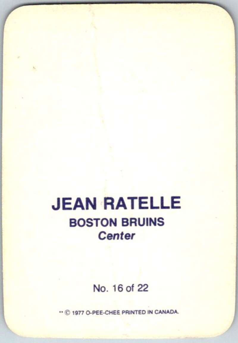 1977-78 O-Pee-Chee Glossy #16 Jean Ratelle, Boston Bruins  V35579