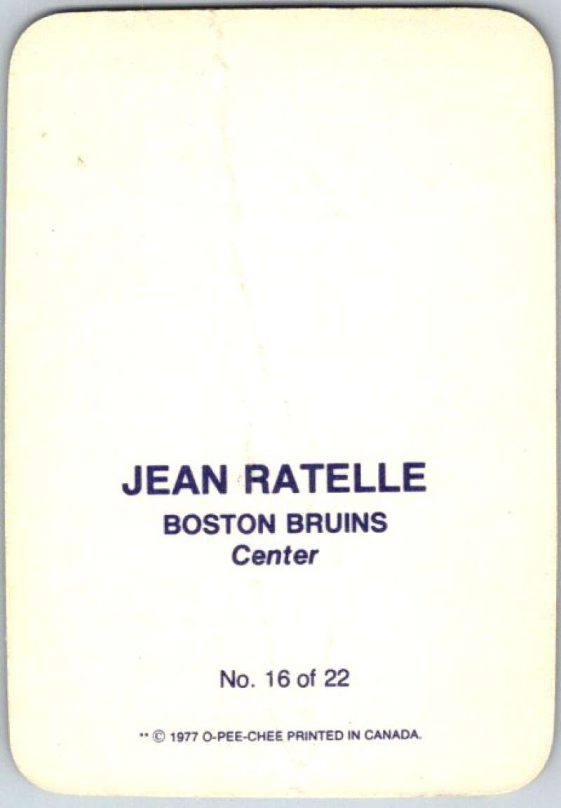 1977-78 O-Pee-Chee Glossy #16 Jean Ratelle, Boston Bruins V35579