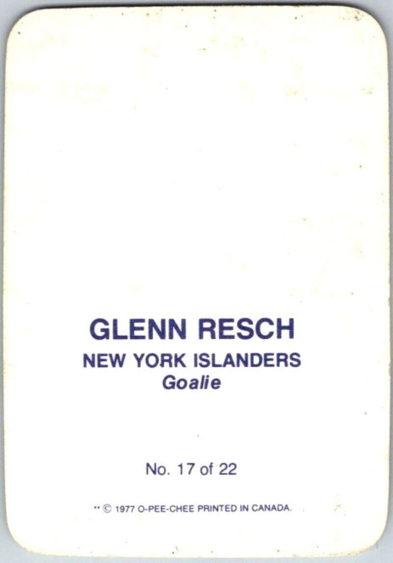 1977-78 O-Pee-Chee Glossy #17 Glenn Resch, New York Islanders V35582
