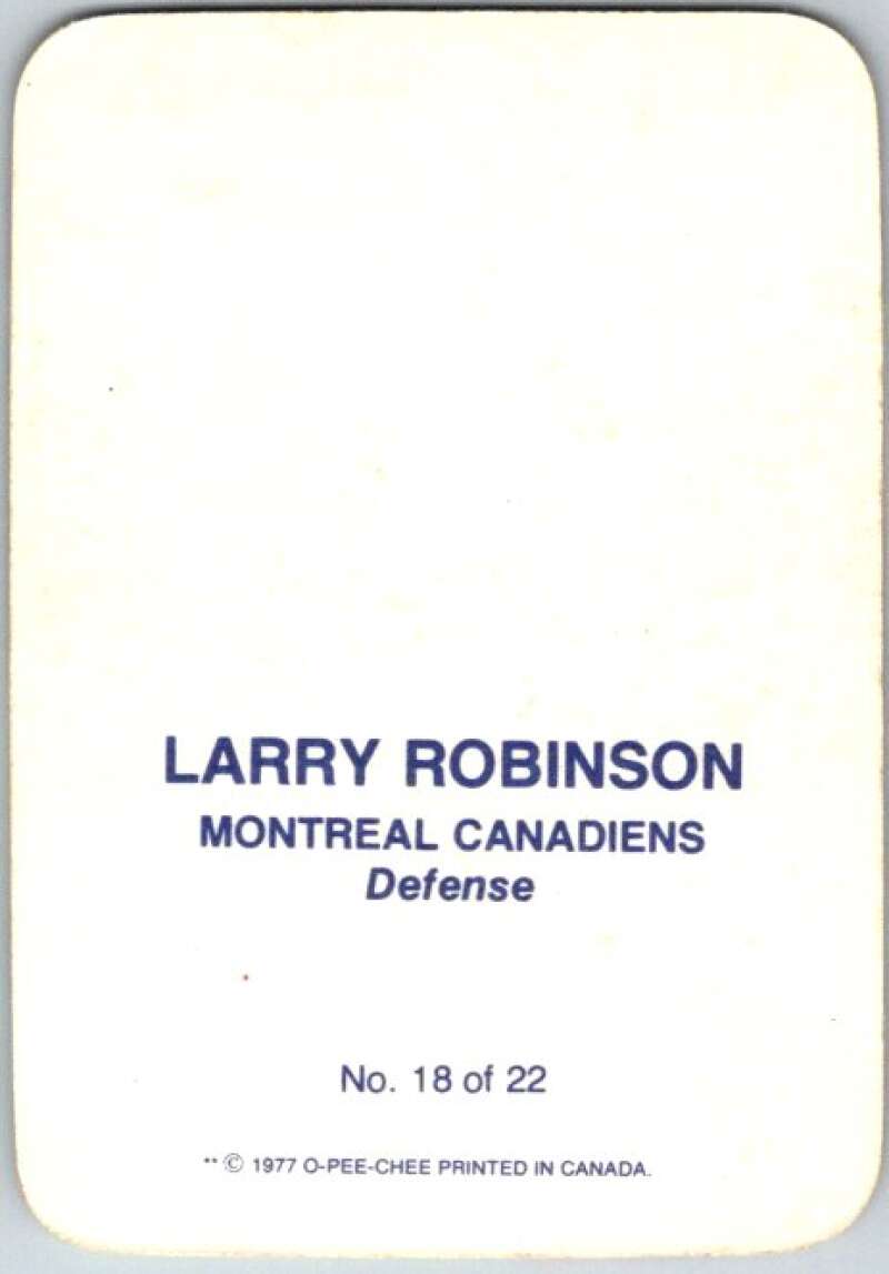 1977-78 O-Pee-Chee Glossy #18 Larry Robinson, Montreal Canadiens V35587