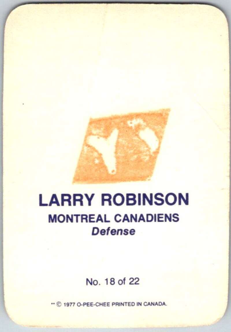 1977-78 O-Pee-Chee Glossy #18 Larry Robinson, Montreal Canadiens V35588