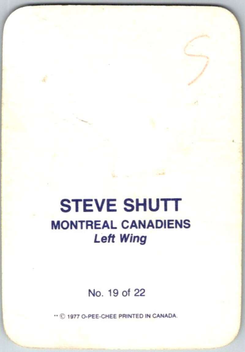 1977-78 O-Pee-Chee Glossy #19 Steve Shutt, Montreal Canadiens V35592