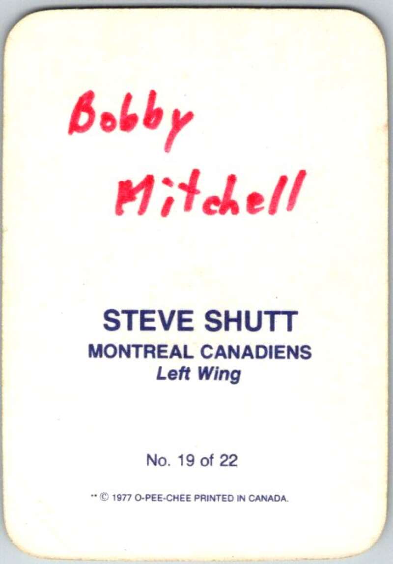 1977-78 O-Pee-Chee Glossy #19 Steve Shutt, Montreal Canadiens V35594