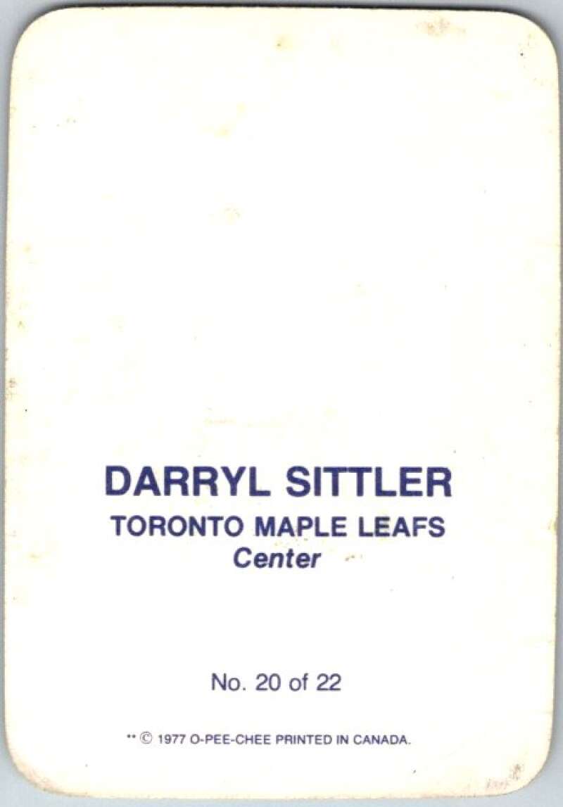1977-78 O-Pee-Chee Glossy #20 Darryl Sittler, Toronto Maple Leafs V35595
