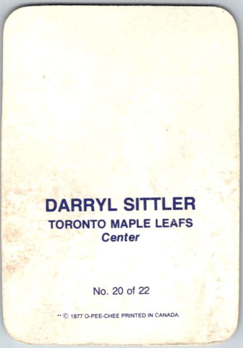 1977-78 O-Pee-Chee Glossy #20 Darryl Sittler, Toronto Maple Leafs V35596