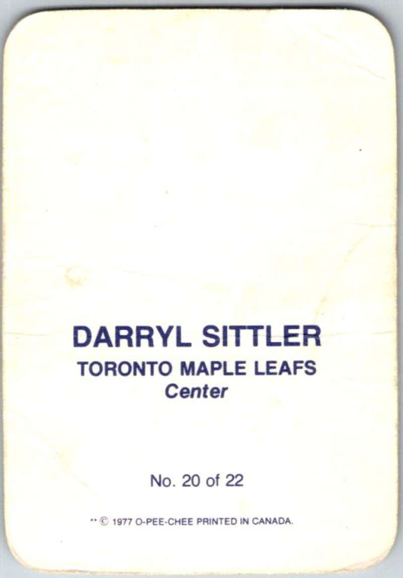 1977-78 O-Pee-Chee Glossy #20 Darryl Sittler, Toronto Maple Leafs V35597