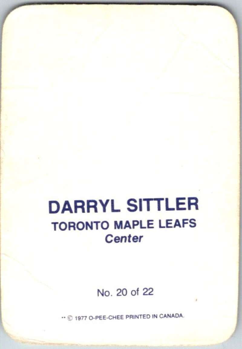 1977-78 O-Pee-Chee Glossy #20 Darryl Sittler, Toronto Maple Leafs V35600