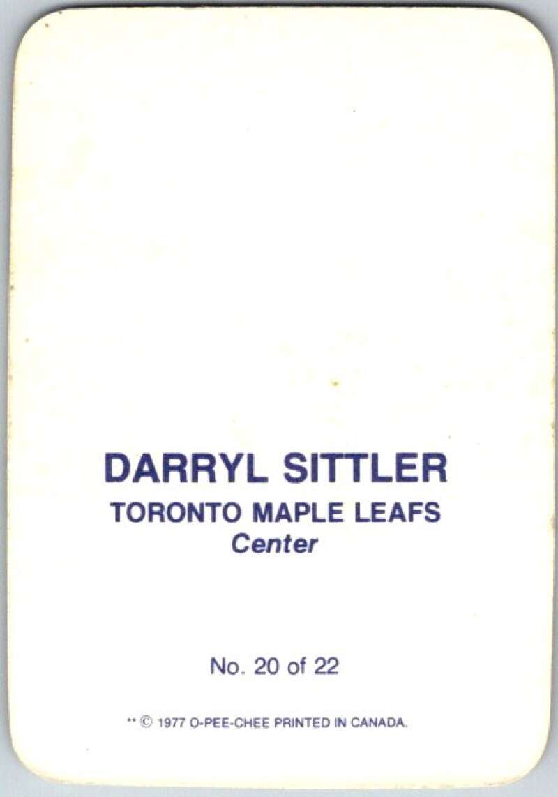 1977-78 O-Pee-Chee Glossy #20 Darryl Sittler, Toronto Maple Leafs V35603