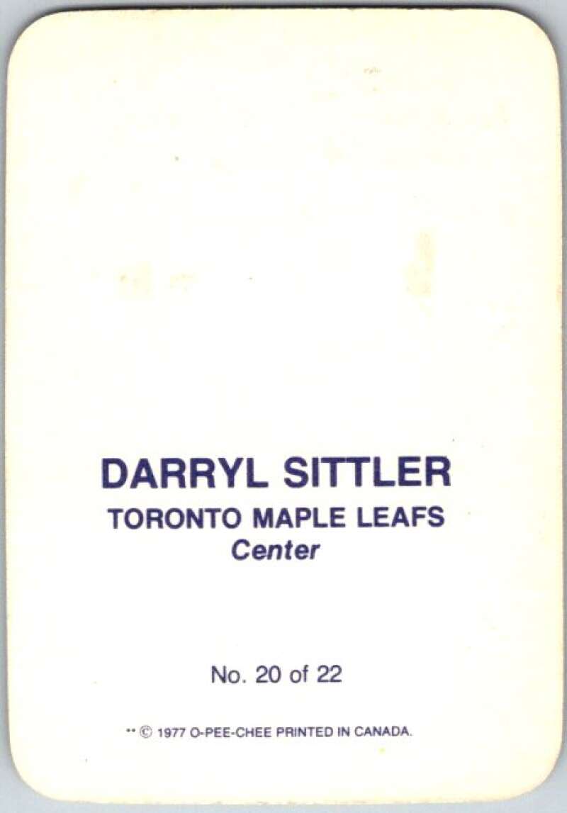 1977-78 O-Pee-Chee Glossy #20 Darryl Sittler, Toronto Maple Leafs V35604