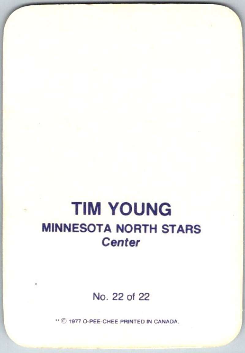 1977-78 O-Pee-Chee Glossy #22 Tim Young, Minnesota North Stars V35606