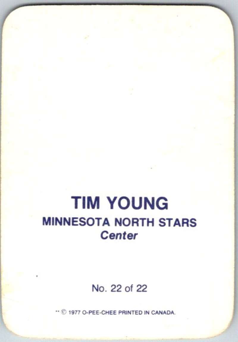 1977-78 O-Pee-Chee Glossy #22 Tim Young, Minnesota North Stars V35607