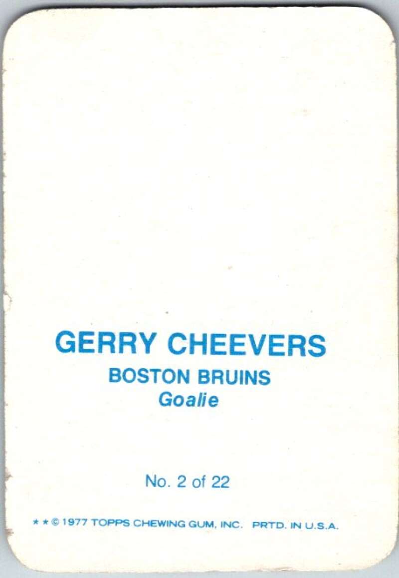 1977-78 Topps Glossy #2 Gerry Cheevers, Boston Bruins V35612