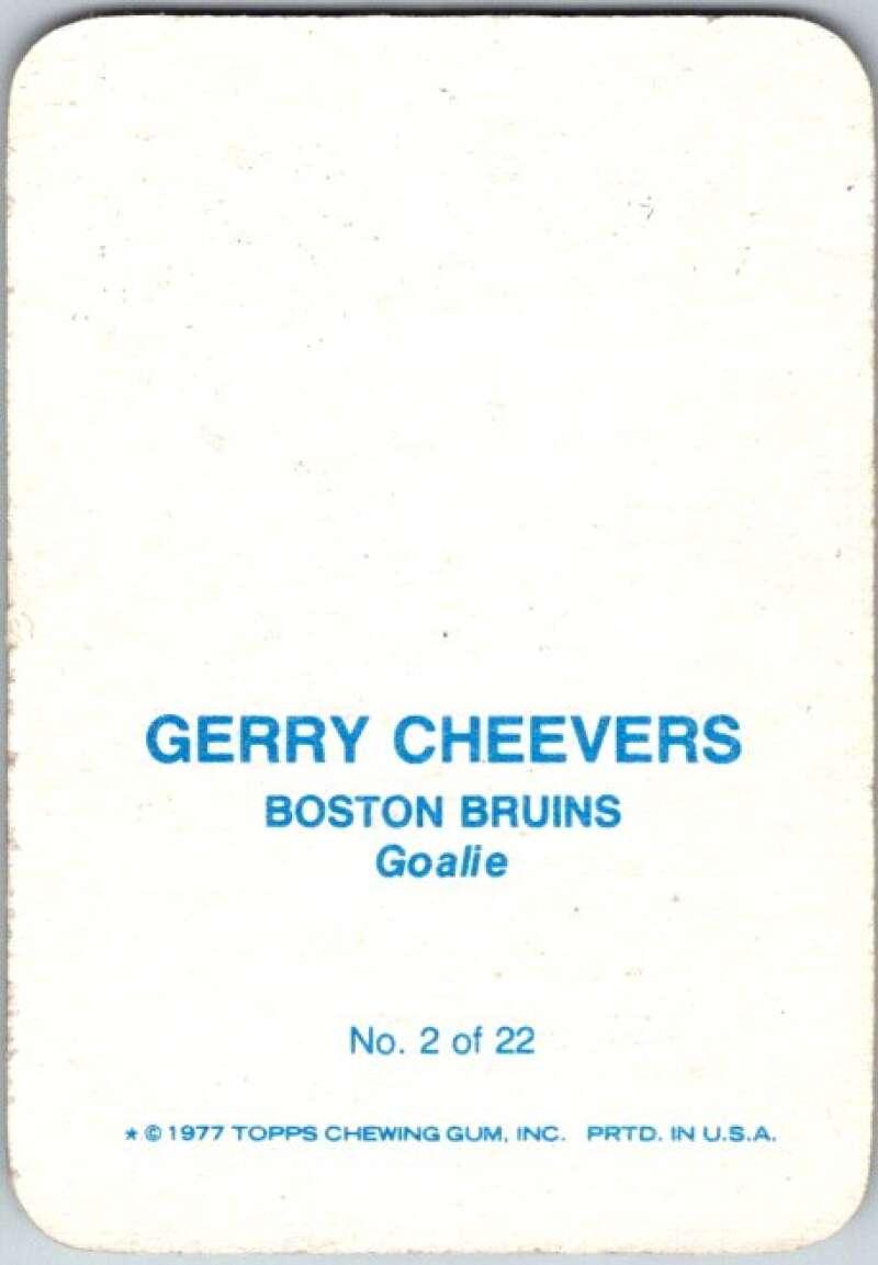 1977-78 Topps Glossy #2 Gerry Cheevers, Boston Bruins V35613