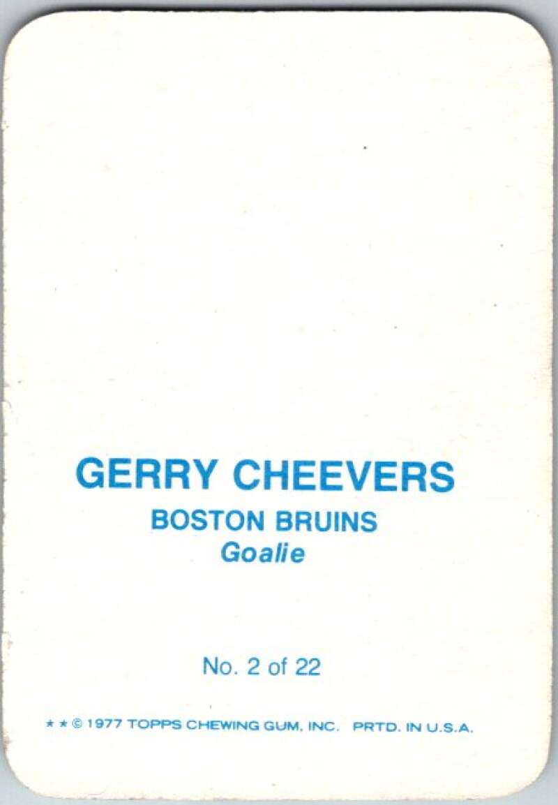 1977-78 Topps Glossy #2 Gerry Cheevers, Boston Bruins V35614
