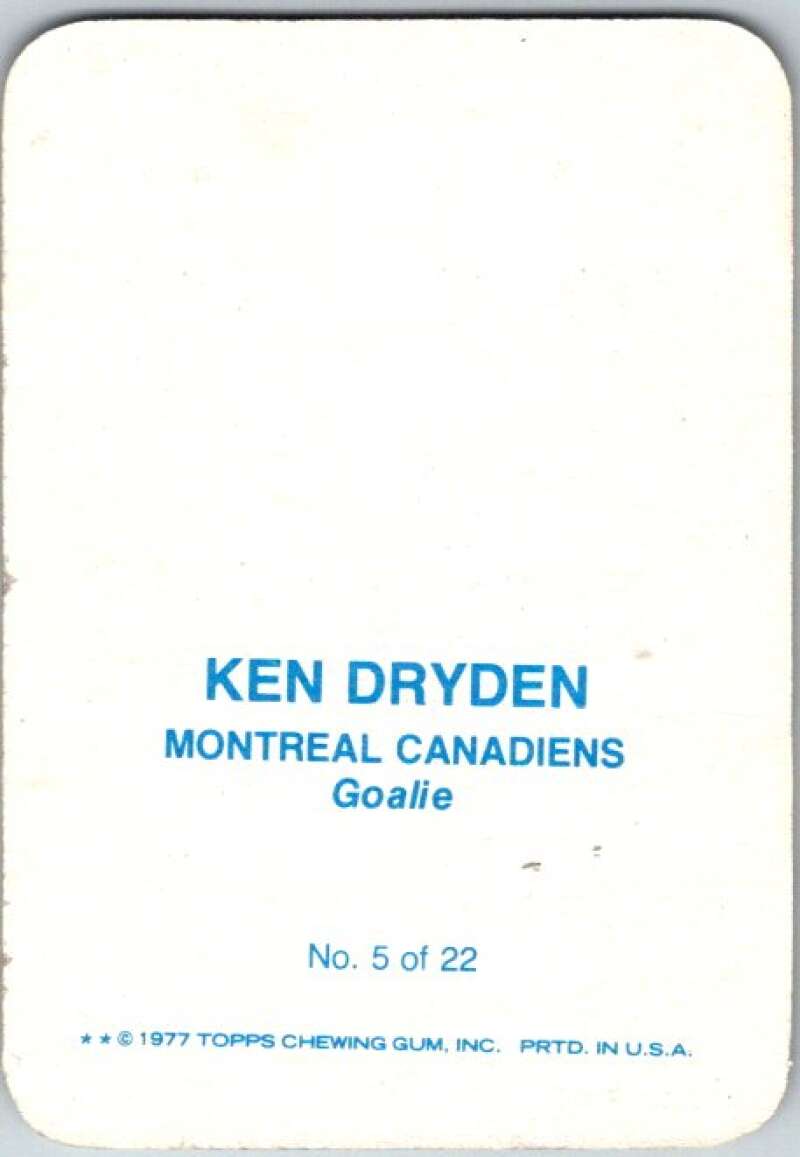 1977-78 Topps Glossy #5 Ken Dryden, Montreal Canadiens V35625