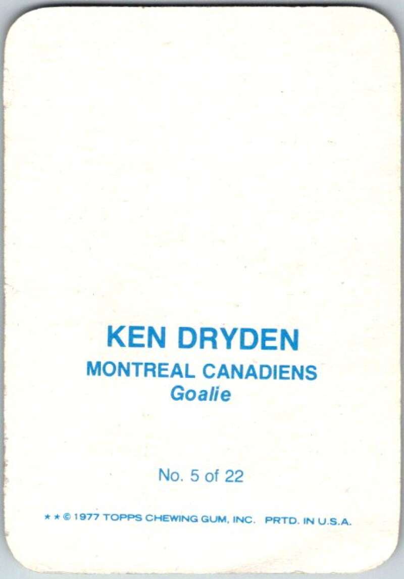 1977-78 Topps Glossy #5 Ken Dryden, Montreal Canadiens V35626